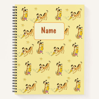 Playful Dog & Happy Pencil Pattern Notebook