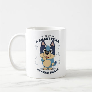 Playful dog Mug – Smart Fella or Fart Smella