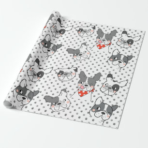 Playful Dog Pattern Design Wrapping Paper