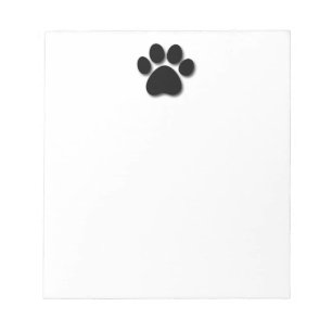Playful Dog Paw Print for Dog Lover BLACK PAW C01 Notepad
