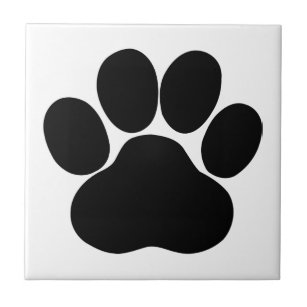 Playful Dog Paw Print for Dog Lover Ceramic Tile