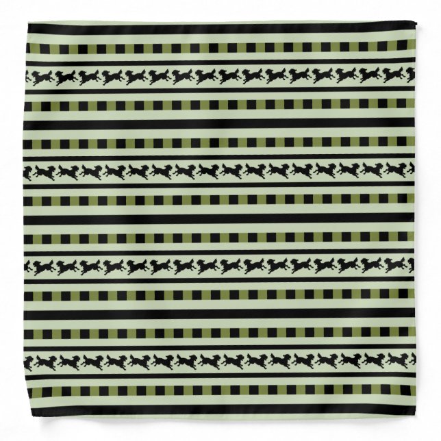 Playful Dog Stripe Pattern Bandana (Front)