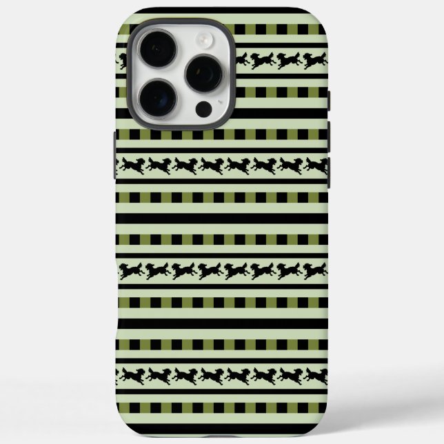 Playful Dog Stripe Pattern Case-Mate iPhone Case (Back)