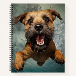 Playful Dog Swimming Underwater Design Notebook