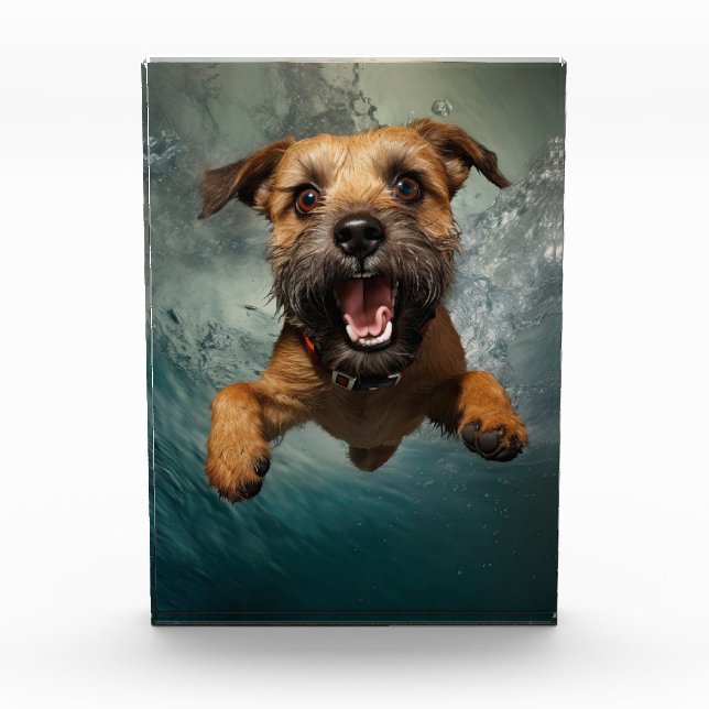 Playful Dog Swimming Underwater Design Photo Block (Front)