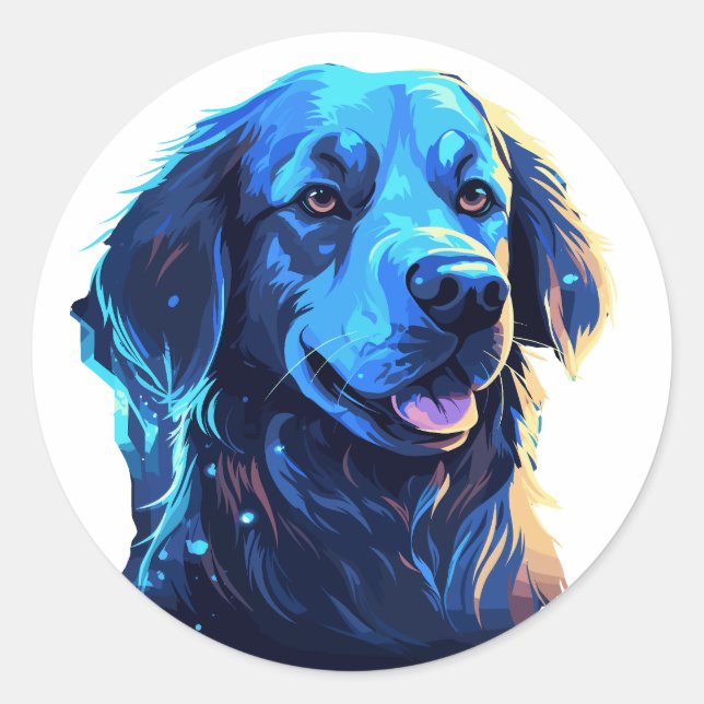 Playful Dog with Tongue Out Classic Round Sticker (Front)