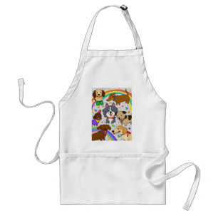 Playful Dogs Puppies  Adult Apron