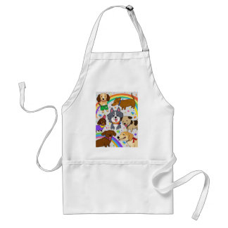 Playful Dogs Puppies Adult Apron