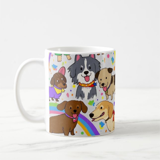 Playful Dogs Puppies  Coffee Mug (Left)
