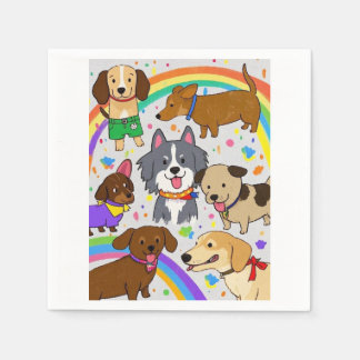 Playful Dogs Puppies Napkins