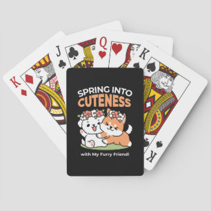 Playful Dogs with Flower Crowns – Fun Spring Theme Poker Cards