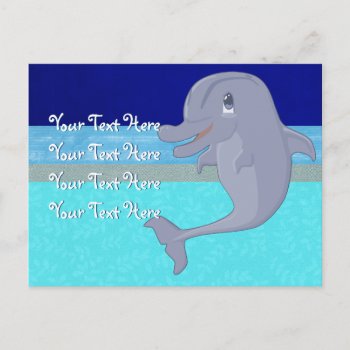 Playful Dolphin Postcard by Customizables at Zazzle