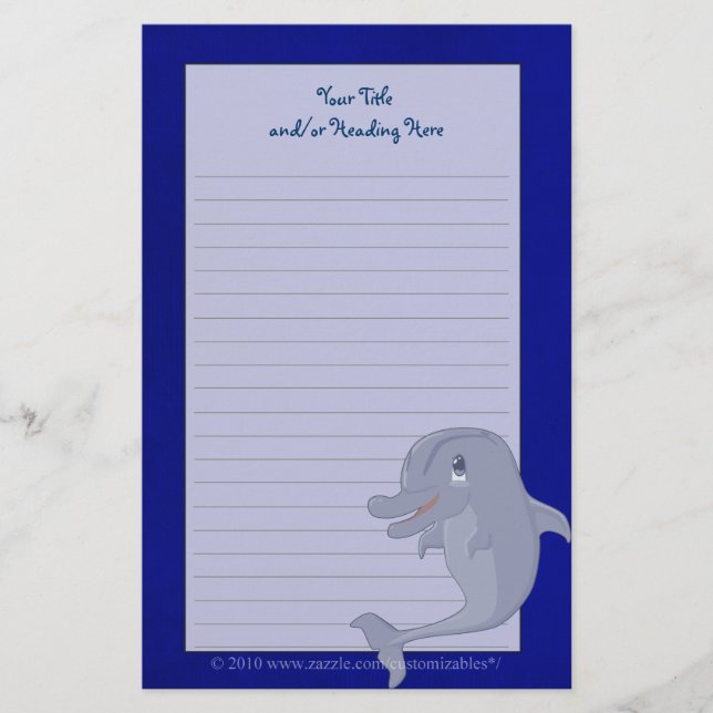 Playful Dolphin Stationery (Front)