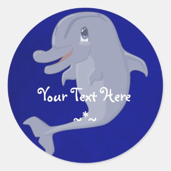 Playful Dolphin Stickers by Customizables at Zazzle