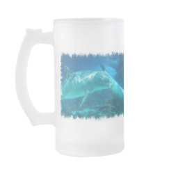 Playful Dolphins Frosted Beer Mug