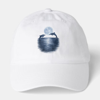 Playful Dolphins in the Moonlight Hat
