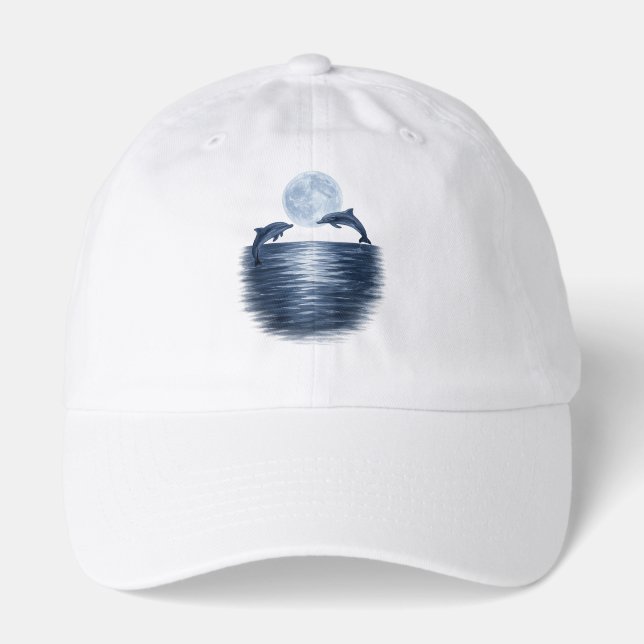 Playful Dolphins in the Moonlight Hat (Front)