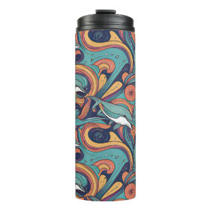Playful Dolphins Pattern – Ocean-Inspired Design Thermal Tumbler