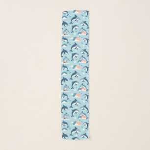 Playful Dolphins Pattern Scarf