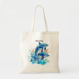 Playful Dolphins Personalized Tote Bag