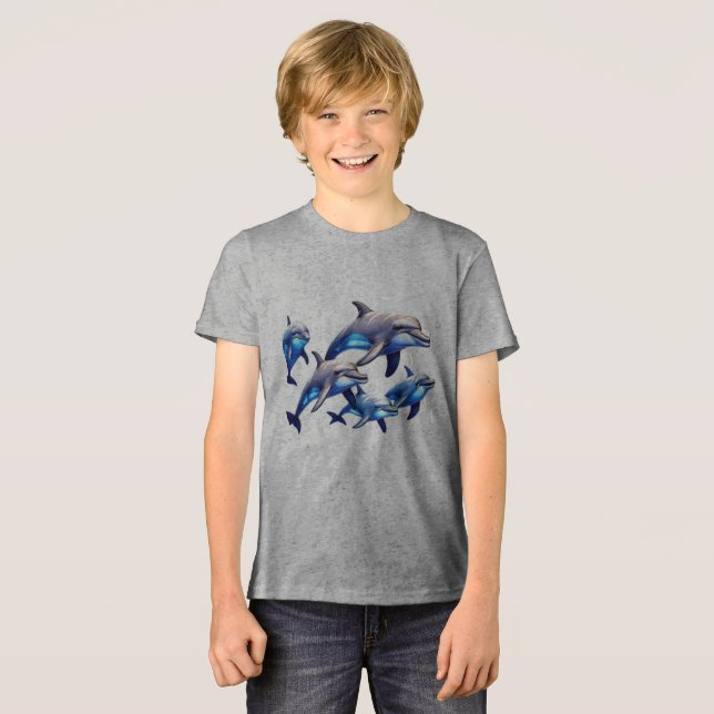 Playful Dolphins Tri-Blend Shirt (Front Full)