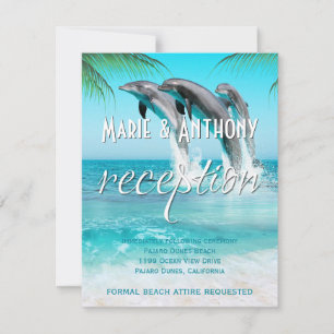 PLAYFUL DOLPHINS TROPICAL OCEAN Reception Card