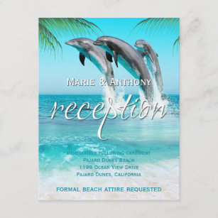 PLAYFUL DOLPHINS TROPICAL OCEAN Reception Card