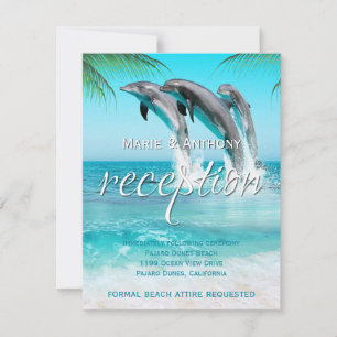 PLAYFUL DOLPHINS TROPICAL OCEAN Reception Card