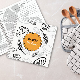 Playful Doodle Bread Illustrations Bakery Notebook