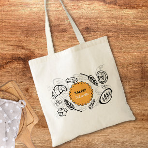 Playful Doodle Bread Illustrations Bakery  Tote Bag