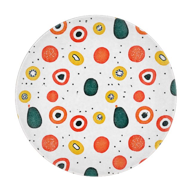 Playful Dot Circle Pattern Cutting Board (Front)