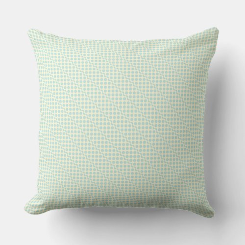 Playful dots pastel blue on cream throw pillow