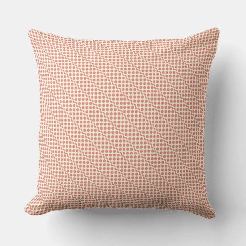 Playful dots pink red on cream throw pillow