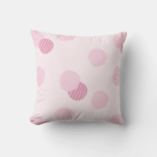 Playful Dots Pink Throw Pillow