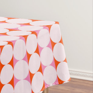 Playful Dots & Stripes - red and pink Tablecloth