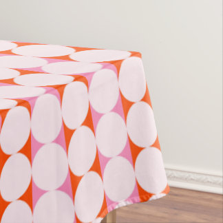 Playful Dots & Stripes - red and pink Tablecloth