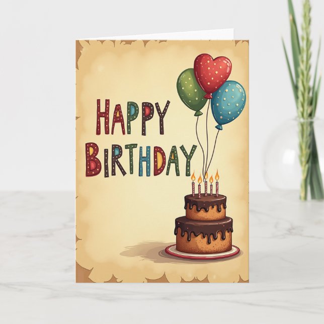 Playful Dotted Birthday Card (Front)