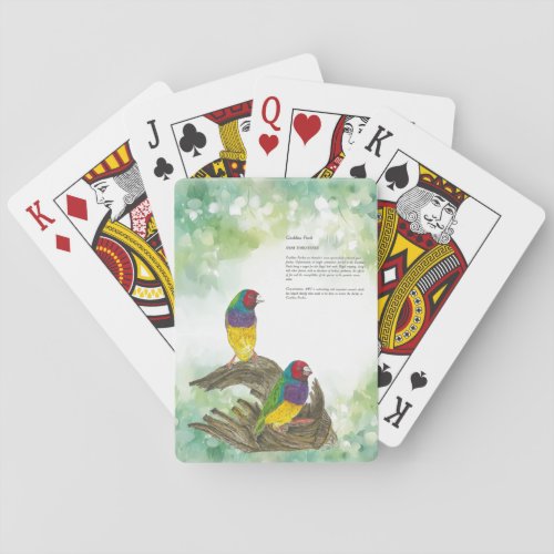 Playful Dramatic Watercolour Gouldian Finch Poker Cards