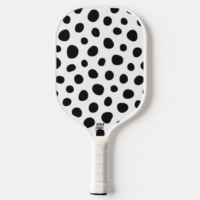 Playful Energy Dalmatian Inspired Dotted Spots Carbon Fiber Pickleball Paddle (Back)