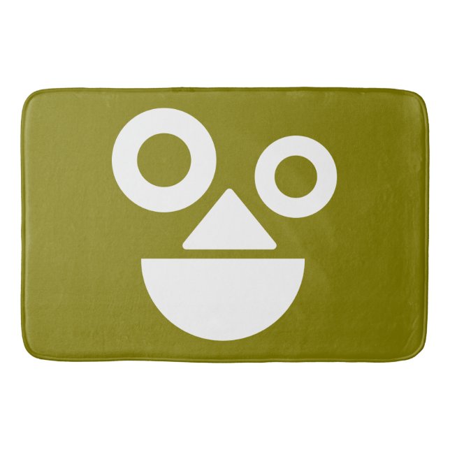 Playful face minimal funny bath mat (Front)