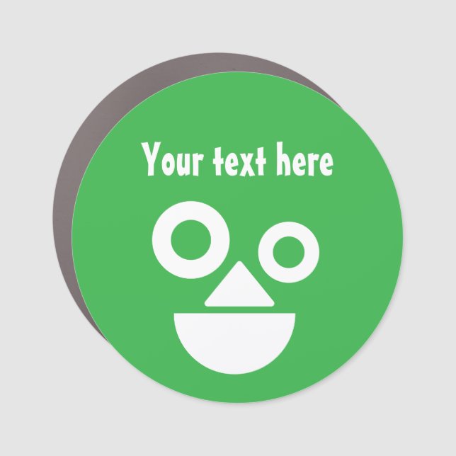 Playful face minimal funny car magnet (Front)