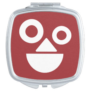 Playful face minimal funny compact mirror