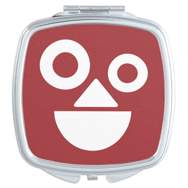Playful face minimal funny compact mirror (Front)