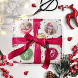 Playful Family Photo Collage Christmas White Wrapping Paper<br><div class="desc">Playful Family Photo Collage Christmas White Wrapping</div>