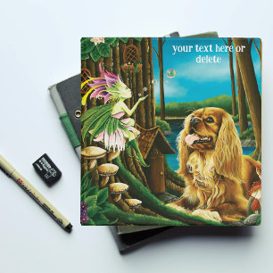 Playful Fantasy Cavalier Spaniel Fairy Sprite 3 Ring Binder