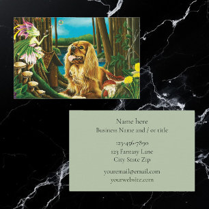 Playful Fantasy Cavalier Spaniel Fairy Sprite Business Card