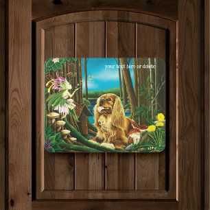 Playful Fantasy Cavalier Spaniel Fairy Sprite Door Sign