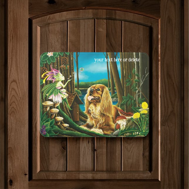 Playful Fantasy Cavalier Spaniel Fairy Sprite Door Sign (Creator Uploaded)
