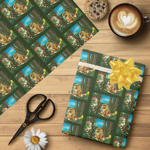 Playful Fantasy Cavalier Spaniel Fairy Sprite Wrapping Paper