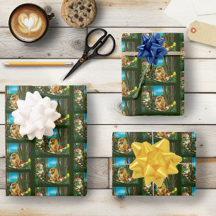 Playful Fantasy Cavalier Spaniel Fairy Sprite Wrapping Paper Sheets